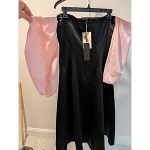 Gianni Bini Nastia Liukin Black 3/4 Dress Puff Sleeve Formal Size 8 FLAW‎ READ